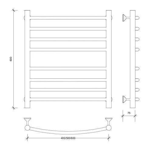 Полотенцесушитель Secado Милан 4  водяной, хром, Выбрать размер: 40х60, изображение 2