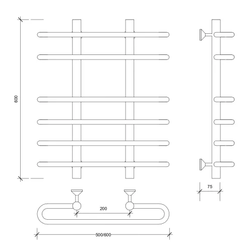 Полотенцесушитель Secado Венеция 5  водяной, хром, Выбрать размер: 50х60, изображение 2