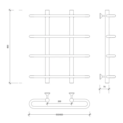 Полотенцесушитель Secado Венеция 1  водяной, хром, Выбрать размер: 50х60, изображение 2