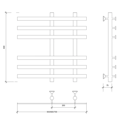Полотенцесушитель Secado Понтида 3  водяной, хром, Выбрать размер: 50х60, изображение 2