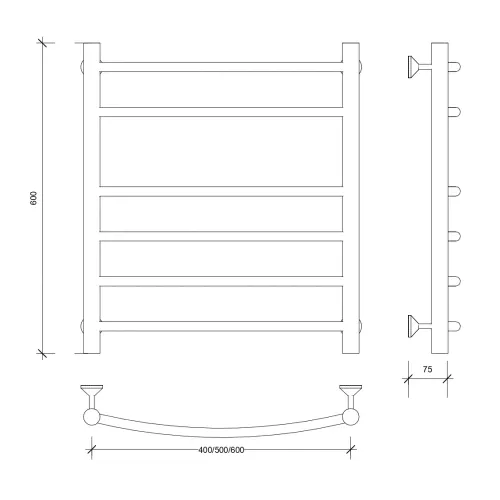 Полотенцесушитель Secado Милан 5 водяной, хром, Выбрать размер: 40х60, изображение 2