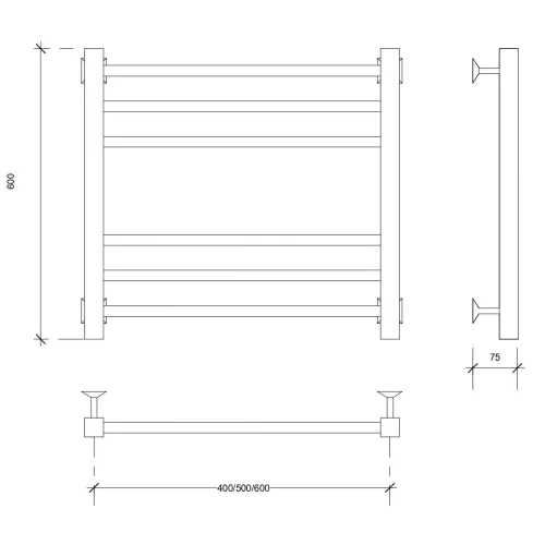 Полотенцесушитель Secado Модена водяной, хром, Выбрать цвет: Хром, Выбрать размер: 40х60, изображение 2
