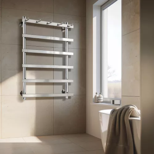 Полотенцесушитель Secado Понтида 1 К с крючками , водяной, хром, Выбрать размер: 50х60, изображение 3