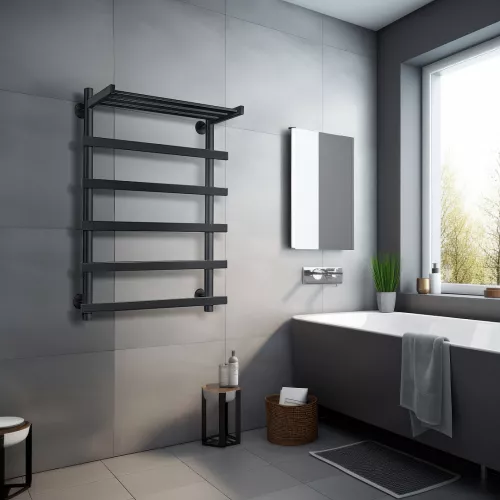 Полотенцесушитель Secado Понтида 1 СП с полочкой,  водяной, хром, Выбрать размер: 50х60, изображение 3