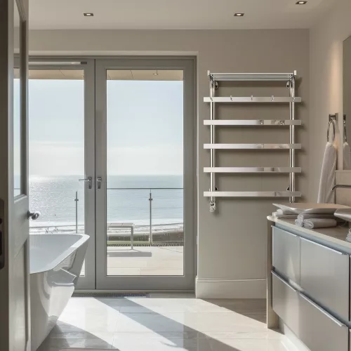 Полотенцесушитель Secado Понтида 1 КСП с крючками и полочкой , водяной, хром, Выбрать размер: 50х60, изображение 4