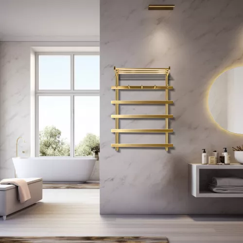 Полотенцесушитель Secado Понтида 1 КСП с крючками и полочкой , водяной, хром, Выбрать размер: 50х60, изображение 6