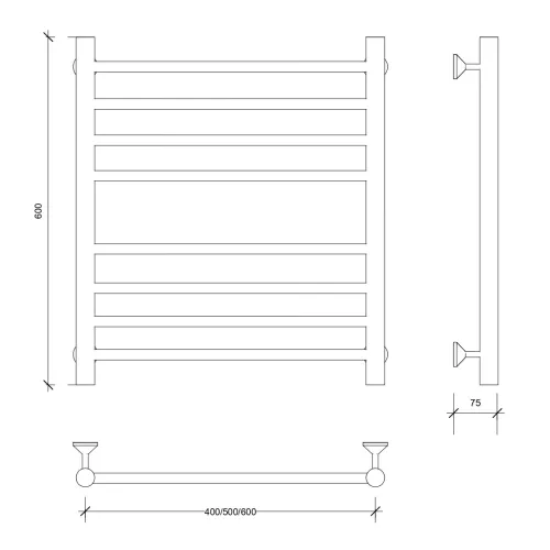 Полотенцесушитель Secado Триада 4, водяной, хром, Выбрать размер: 40х60, изображение 2