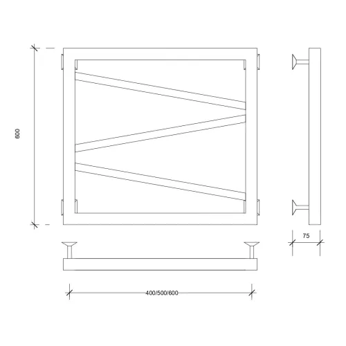 Полотенцесушитель Secado Мирано водяной, ЧЕРНЫЙ МАТОВЫЙ, Выбрать размер: 40х60, изображение 3