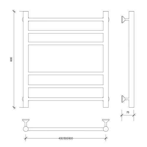 Полотенцесушитель Secado Триада 3 водяной, хром, Выбрать размер: 40х60, изображение 2