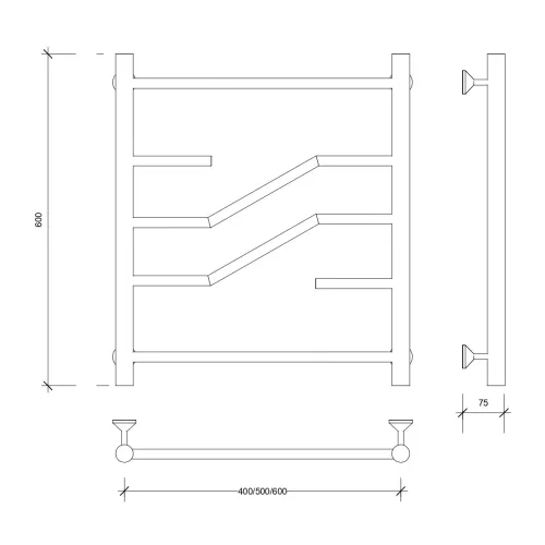 Полотенцесушитель Secado Риволи водяной, хром, Выбрать размер: 40х60, изображение 2