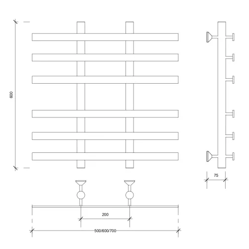 Полотенцесушитель Secado Понтида 4 водяной, хром, Выбрать размер: 50х60, изображение 2
