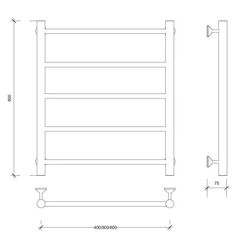 Полотенцесушитель Secado Триада 1 водяной, хром, Выбрать размер: 40х60, изображение 2