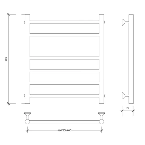 Полотенцесушитель Secado Триада 5 , водяной, хром, Выбрать размер: 40х60, изображение 2