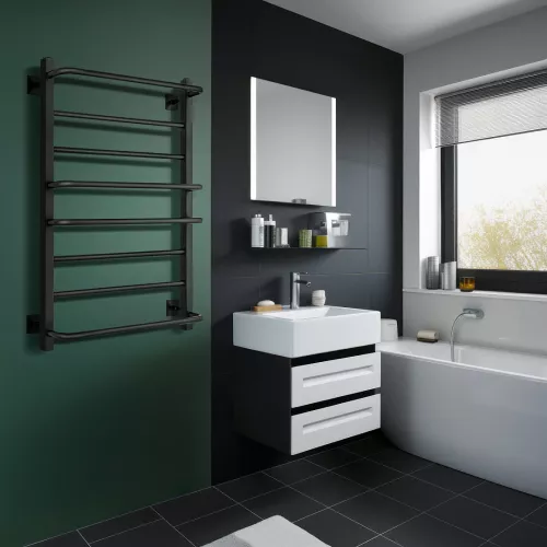 Полотенцесушитель Secado Модена 2  водяной, ЧЕРНЫЙ МАТОВЫЙ, Выбрать цвет: Черный, Выбрать размер: 40х60, изображение 2