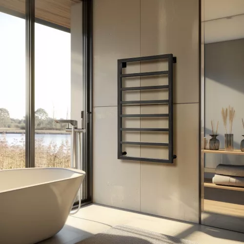 Полотенцесушитель Secado Парма  водяной, ЧЕРНЫЙ МАТОВЫЙ, Выбрать размер: 40х60, изображение 2