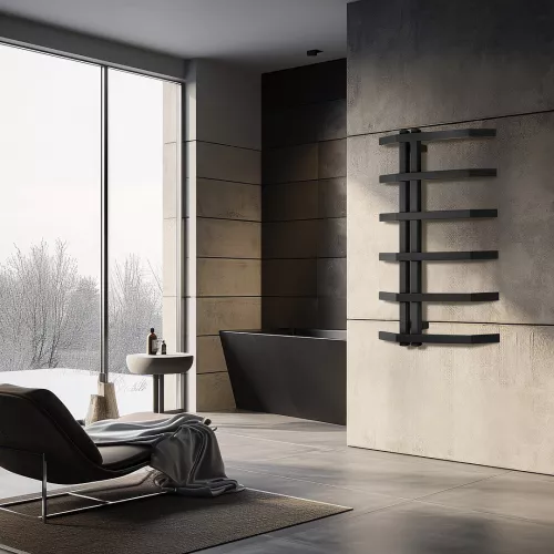 Полотенцесушитель Secado Милето  водяной, ЧЕРНЫЙ МАТОВЫЙ, Выбрать размер: 50х80, изображение 2