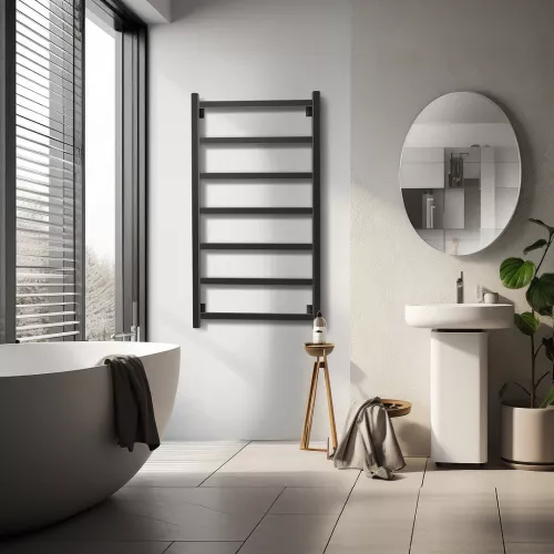 Полотенцесушитель Secado Корато 1 водяной, ЧЕРНЫЙ МАТОВЫЙ, Выбрать цвет: Черный, Выбрать размер: 40х60, изображение 3