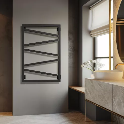 Полотенцесушитель Secado Мирано водяной, ЧЕРНЫЙ МАТОВЫЙ, Выбрать размер: 40х60, изображение 2