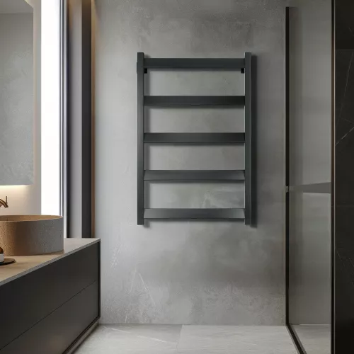 Полотенцесушитель Secado Комано Grado водяной, ЧЕРНЫЙ МАТОВЫЙ, Выбрать размер: 40х60, изображение 3