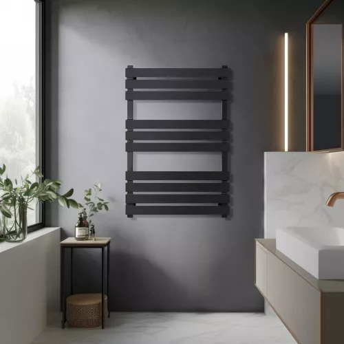 Полотенцесушитель Secado Мормано  водяной, ЧЕРНЫЙ МАТОВЫЙ, Выбрать размер: 40х80, изображение 3