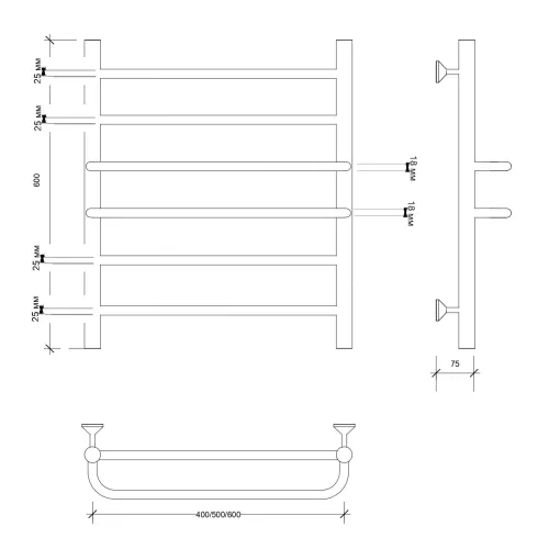 Полотенцесушитель Secado Триест, водяной, хром, Выбрать размер: 40х60, изображение 2