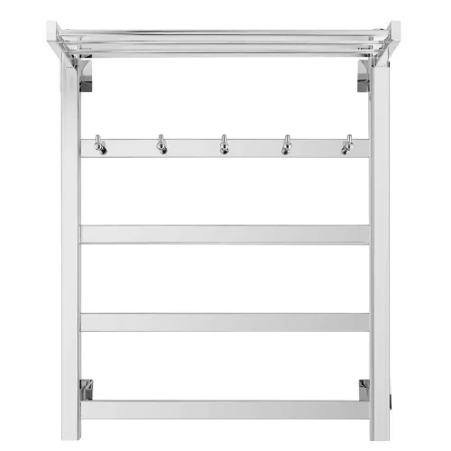 Полотенцесушитель Secado Корсико 1 КСП, с крючками и полочкой, водяной, хром, Выбрать цвет: Хром, Выбрать размер: 40х60