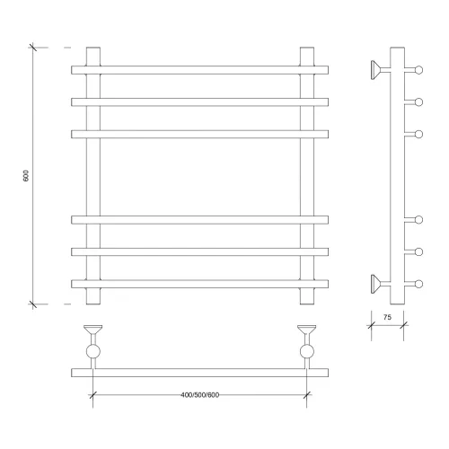 Полотенцесушитель Secado Турин + , водяной, хром, Выбрать размер: 50х60, изображение 5