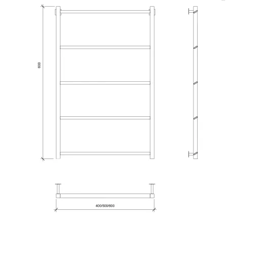 Полотенцесушитель Secado Корсико Grado водяной, ЧЕРНЫЙ МАТОВЫЙ, Выбрать размер: 40х60, изображение 3