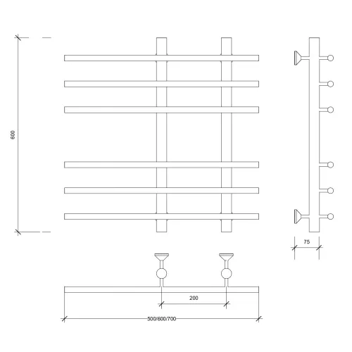 Полотенцесушитель Secado Турин 3  водяной, хром, Выбрать размер: 50х60, изображение 5