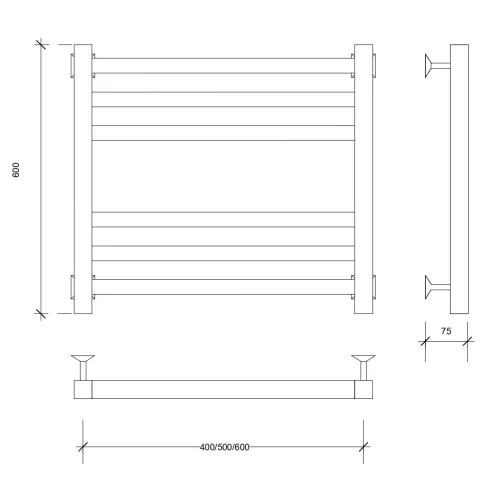 Полотенцесушитель Secado Корсико 3 водяной, хром, Выбрать цвет: Хром, Выбрать размер: 40х60, изображение 3