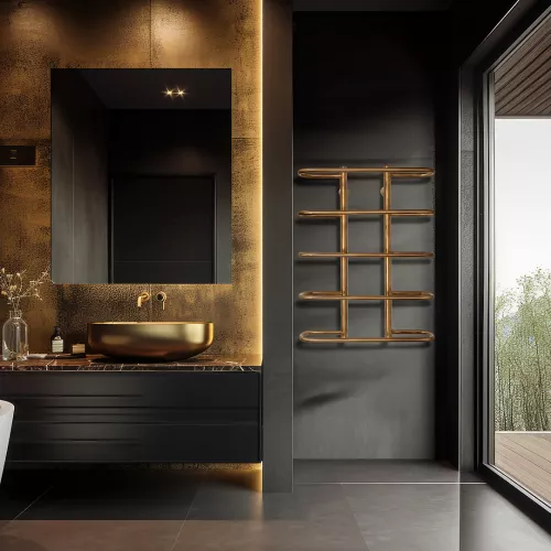 Полотенцесушитель латунный Secado Венеция  водяной, бронза, Выбрать размер: 40х60, изображение 2