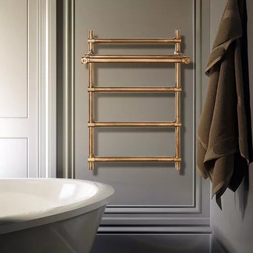 Полотенцесушитель латунный Secado Флоренция 3 с полочкой, водяной, бронза, Выбрать размер: 40х60, изображение 3