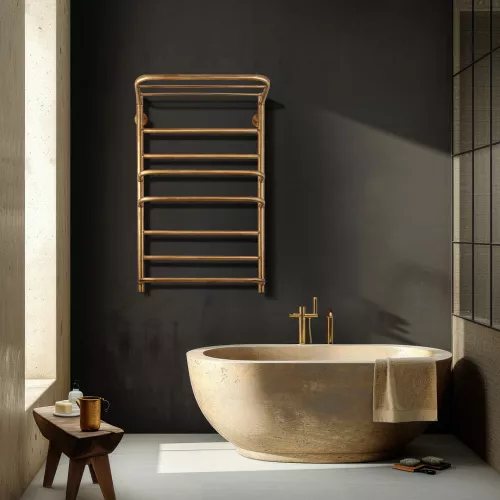 Полотенцесушитель латунный Secado Верона 2 , с полочкой , водяной, бронза, Выбрать размер: 40х60, изображение 2