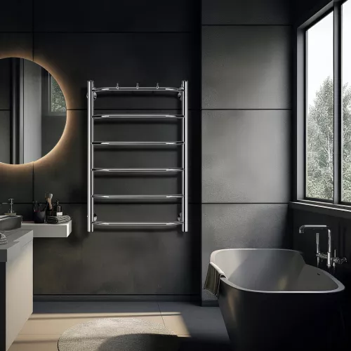 Полотенцесушитель Secado Агата 1 К , с крючками , электрический L/R хром, Выбрать размер: 40х60, Ориентация: левая, изображение 2