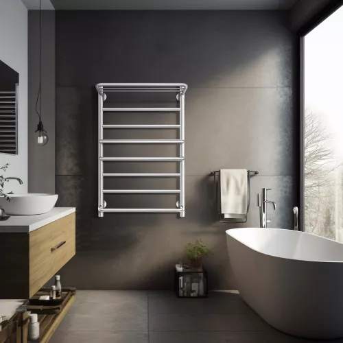 Полотенцесушитель Secado Верона 2 с полочкой,  электрический L/R хром, Выбрать размер: 40х60, Ориентация: левая, изображение 4