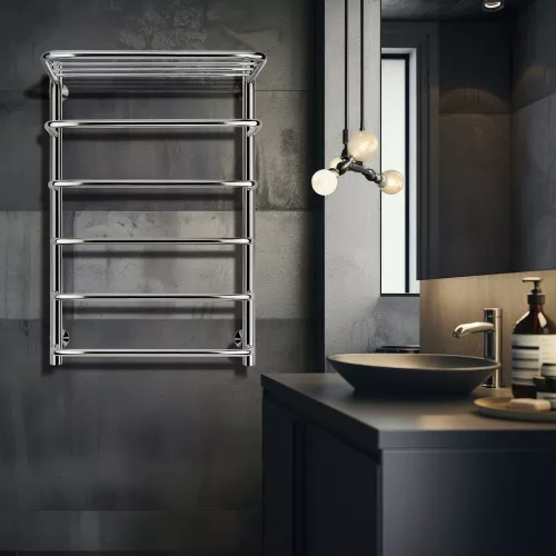 Полотенцесушитель Secado Мерида 2 СП, с полочкой, электрический L/R  хром, Выбрать размер: 40х60, Ориентация: левая, изображение 3