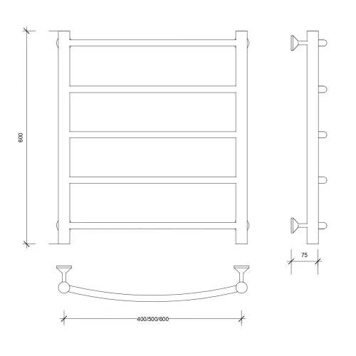 Полотенцесушитель Secado Милан 1 электрический L/R хром, Выбрать размер: 40х60, Ориентация: левая, изображение 5