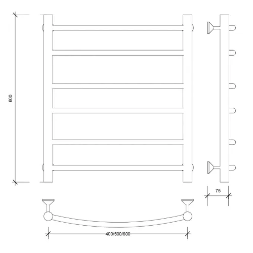 Полотенцесушитель Secado Милан 2 электрический L/R  хром, Выбрать размер: 40х60, Ориентация: левая, изображение 4
