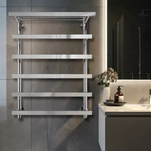 Полотенцесушитель Secado Понтида 7 СП , с полочкой, электрический L/R  хром, Выбрать размер: 50х60, Ориентация: левая, изображение 2