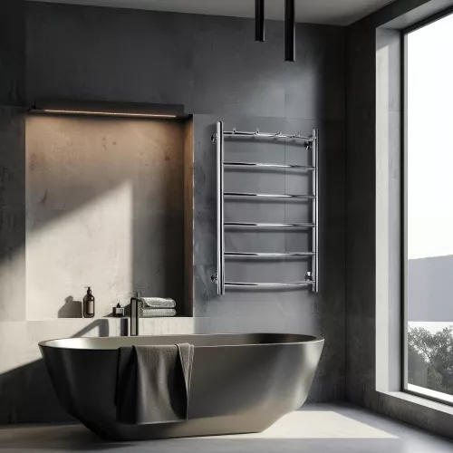 Полотенцесушитель Secado Милан 1 К , с крючками,  электрический L/R  хром, Выбрать размер: 40х60, Ориентация: левая, изображение 3