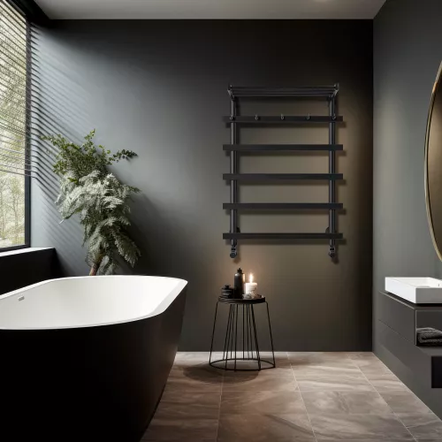 Полотенцесушитель Secado Понтида 1 КСП ,с крючками и полочкой, электрический L/R хром, Выбрать размер: 50х60, Ориентация: левая, изображение 4