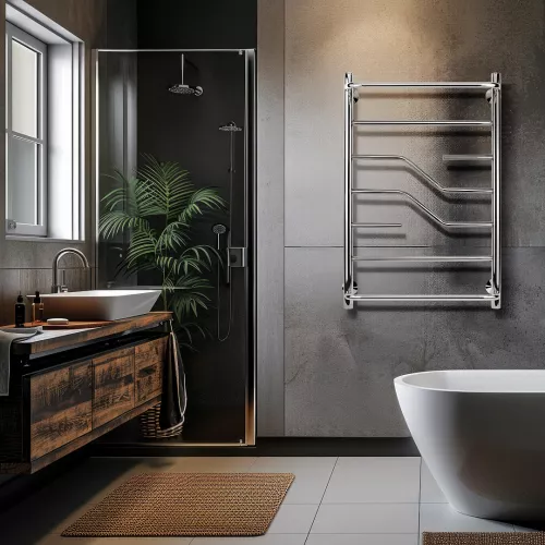 Полотенцесушитель Secado Риволи СП , с полочкой , электрический L/R  хром, Выбрать размер: 40х60, Ориентация: левая, изображение 2