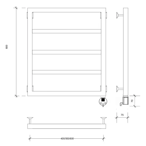Полотенцесушитель Secado Парма 2  электрический L/R, Выбрать размер: 40х60, Ориентация: левая, изображение 6