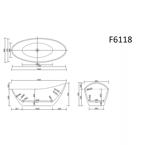 Ванна акриловая Frank F6118  181х80, изображение 7