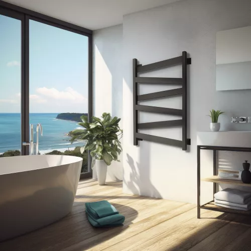 Полотенцесушитель Secado Мирано плюс  электрический L/R черный матовый, Выбрать размер: 40х60, Ориентация: левая, изображение 2