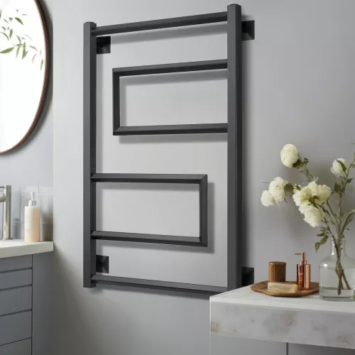 Полотенцесушитель Secado Рабби  электрический L/R черный матовый, Выбрать размер: 40х80, Ориентация: левая, изображение 2
