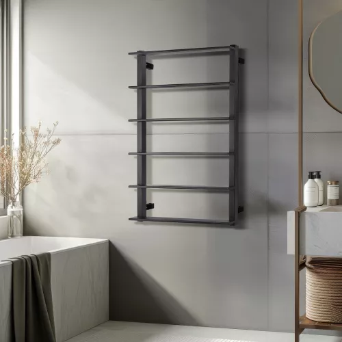 Полотенцесушитель Secado Лорето  электрический L/R черный матовый, Выбрать размер: 40х80, Ориентация: левая, изображение 3