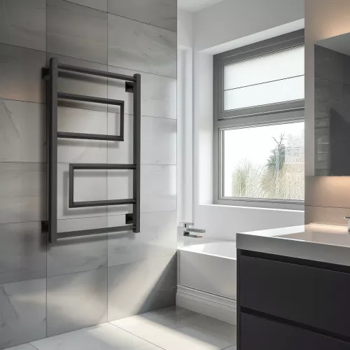 Полотенцесушитель Secado Рабби  электрический L/R черный матовый, Выбрать размер: 40х80, Ориентация: левая, изображение 3