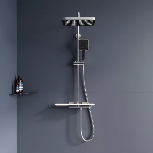 Душевая стойка  RGW SP-34 с термостатом, Выбрать цвет: Хром, изображение 2