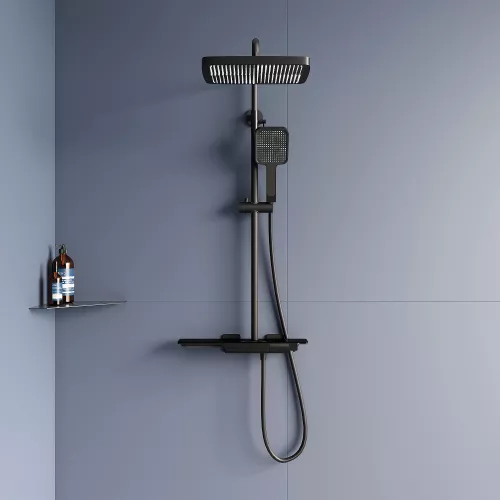 Душевая стойка RGW SP-34B с термостатом, Выбрать цвет: Черный, изображение 2